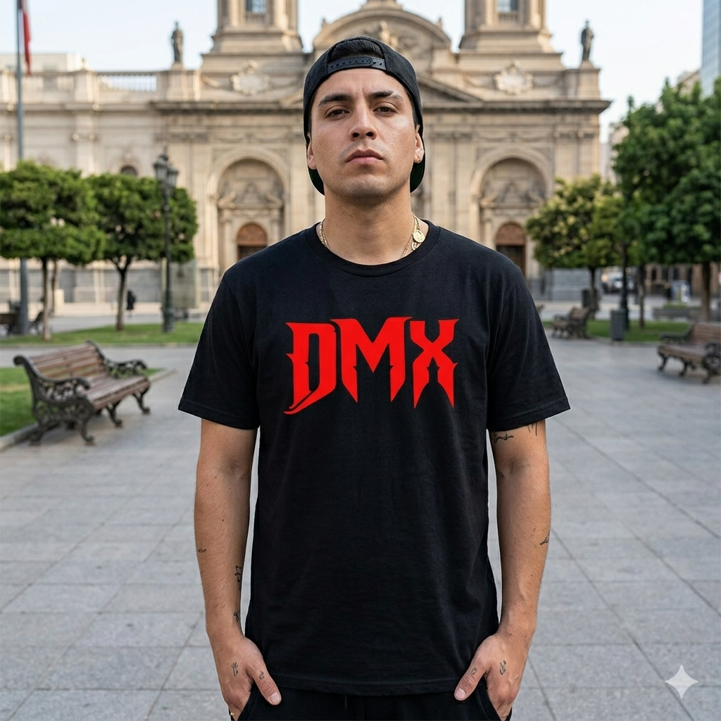 Polera Negra DMX tag Estampada 100% Algodón Estilo Hip Hop-2