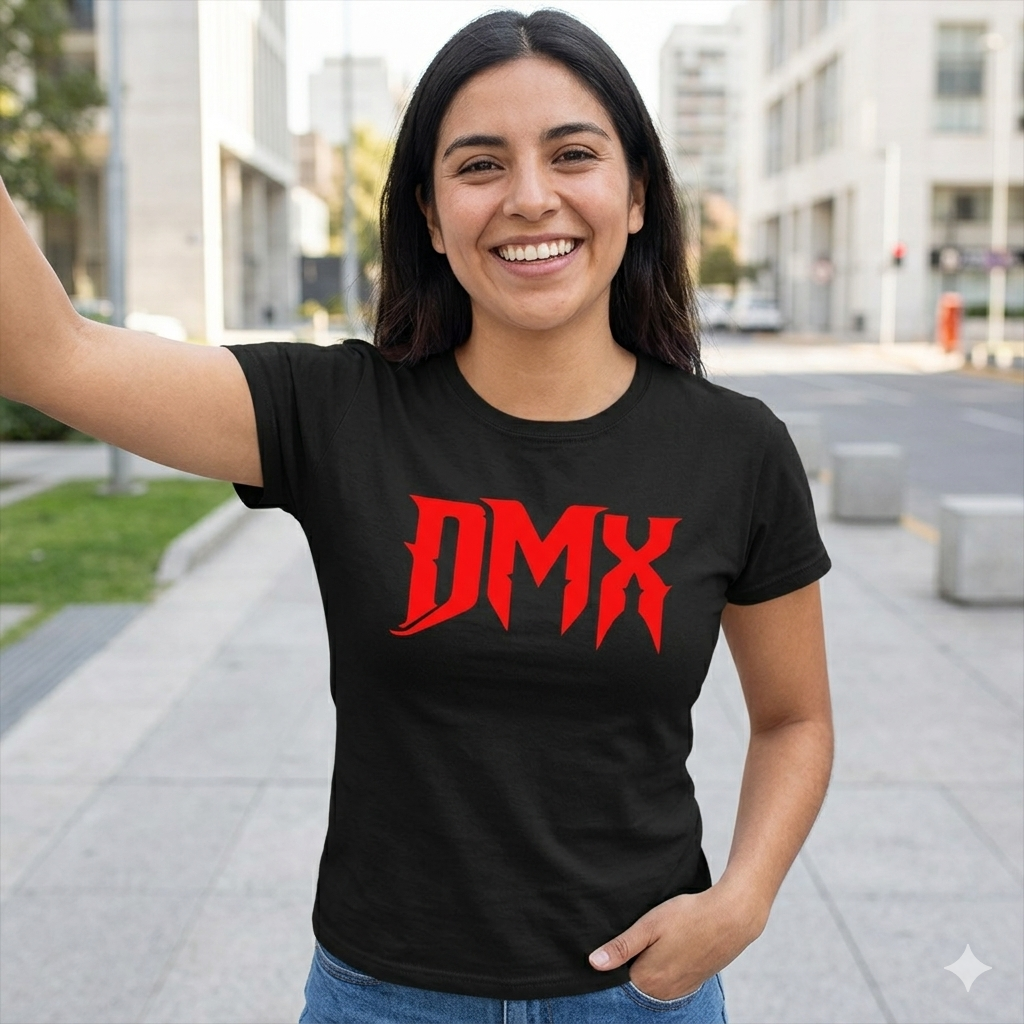 Polera Negra DMX tag Estampada 100% Algodón Estilo Hip Hop-3