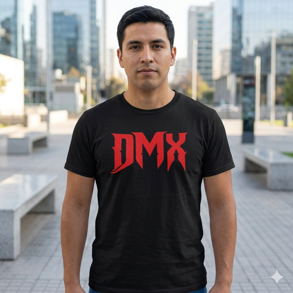 Polera Negra DMX tag Estampada 100% Algodón Estilo Hip Hop-4