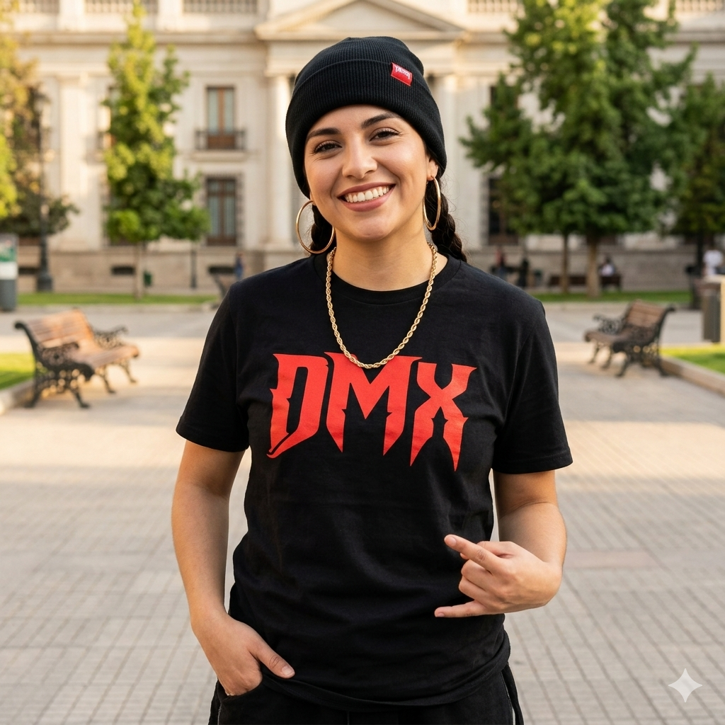 Polera Negra DMX tag Estampada 100% Algodón Estilo Hip Hop-5
