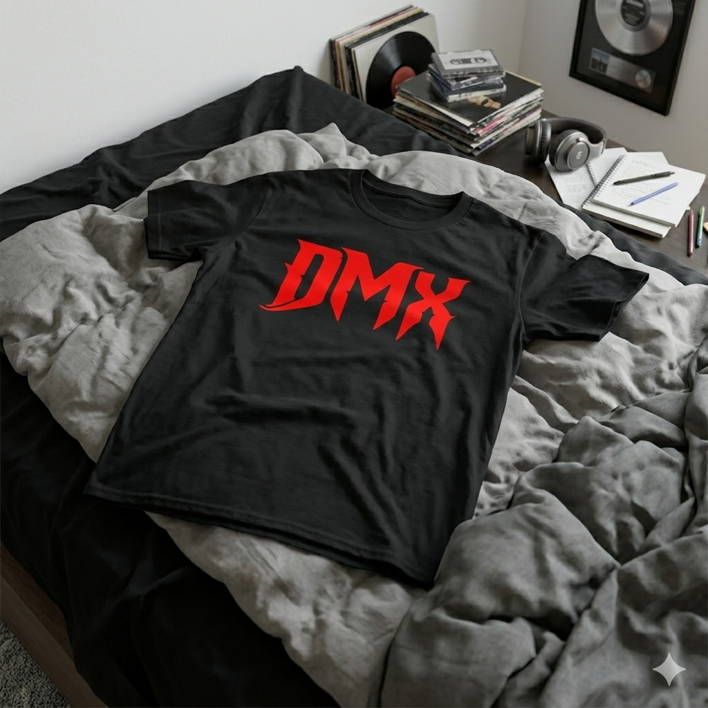 Polera Negra DMX tag Estampada 100% Algodón Estilo Hip Hop-6