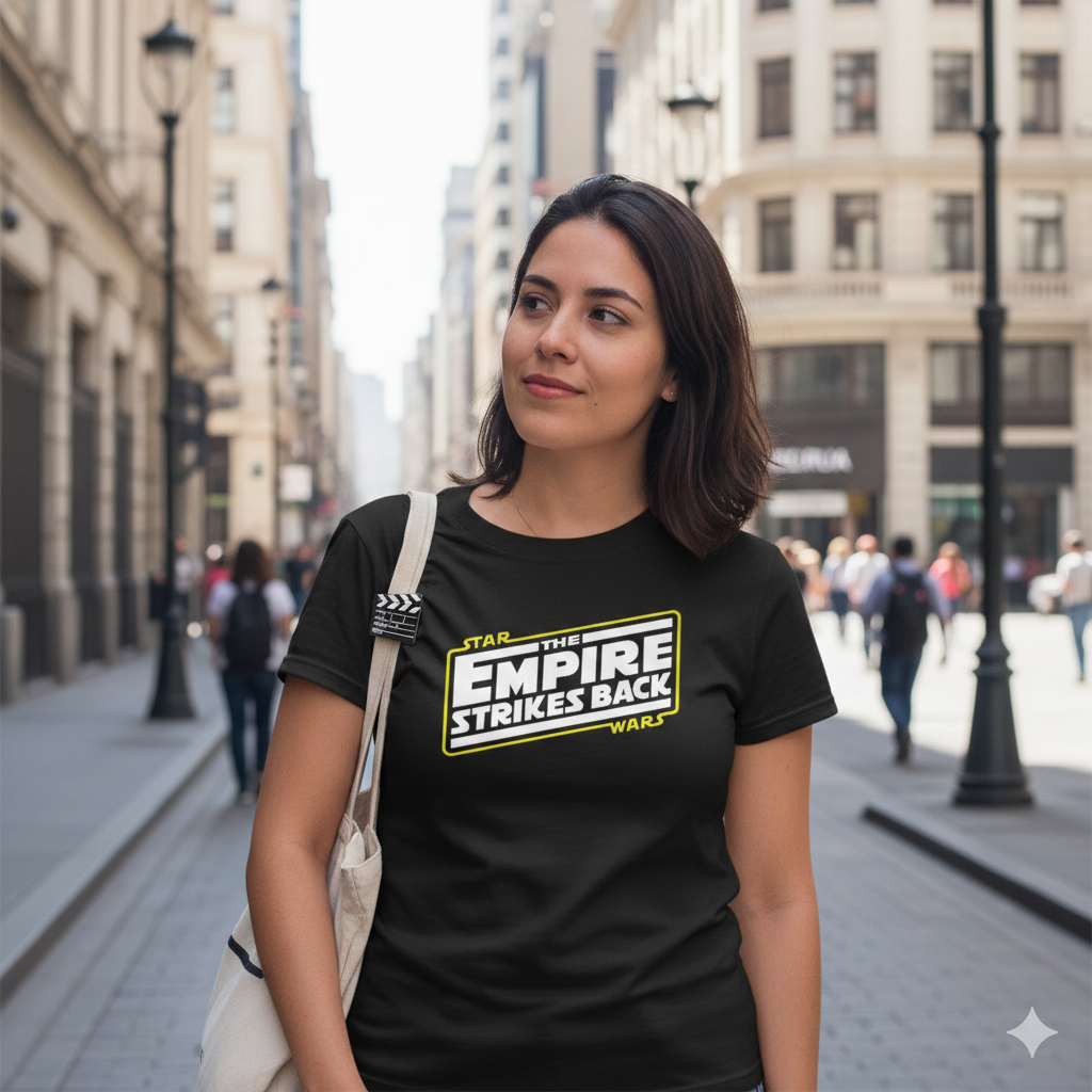 Polera Negra Star Wars The Empire Strikes Back Estampada 100% Algodón Estilo Películas-2