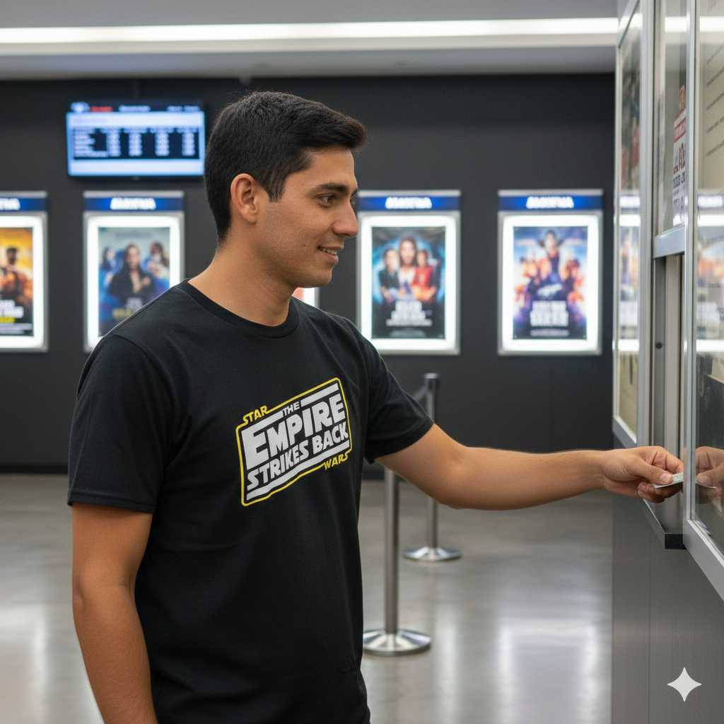Polera Negra Star Wars The Empire Strikes Back Estampada 100% Algodón Estilo Películas-3