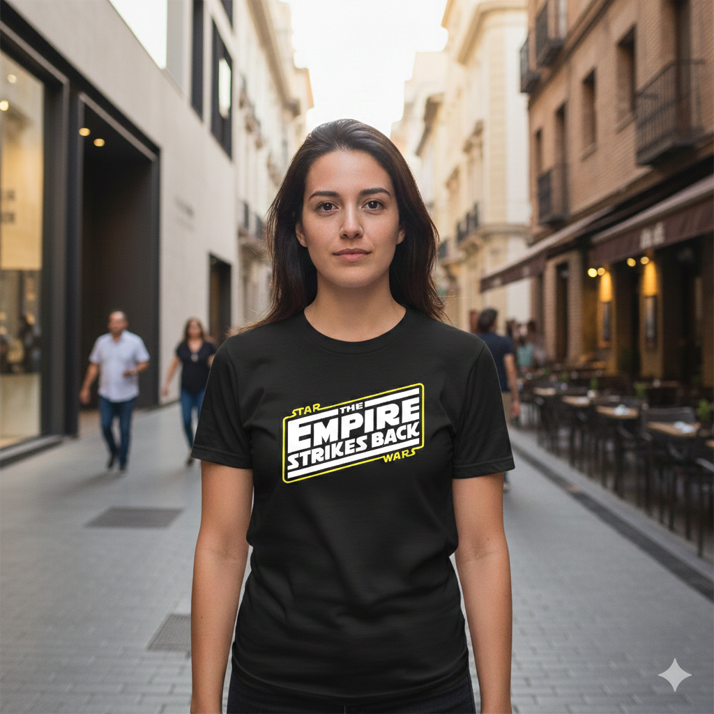 Polera Negra Star Wars The Empire Strikes Back Estampada 100% Algodón Estilo Películas-4