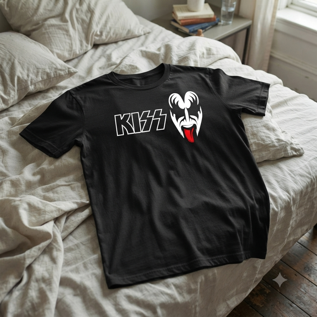 Polera Negra Kiss Gene Simmons Estampada 100% Algodón Estilo Rock-4