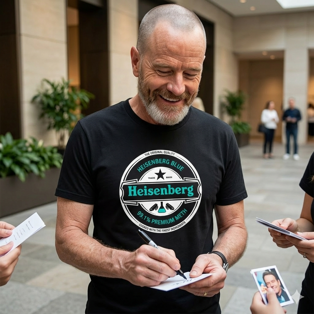 Polera Negra Breaking Bad Heisenberg Circular Estampada 100% Algodón Estilo-2