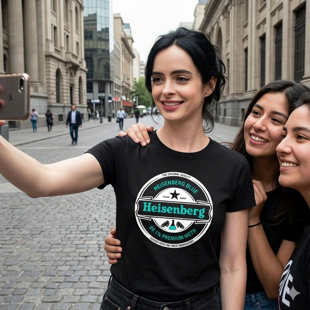 Polera Negra Breaking Bad Heisenberg Circular Estampada 100% Algodón Estilo-3