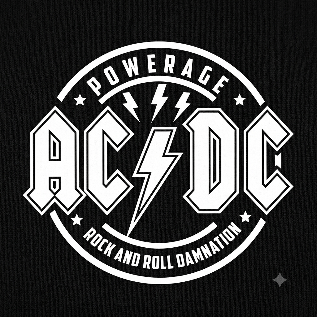 Polerón Negro AC/DC Estampado Estilo Rock-1