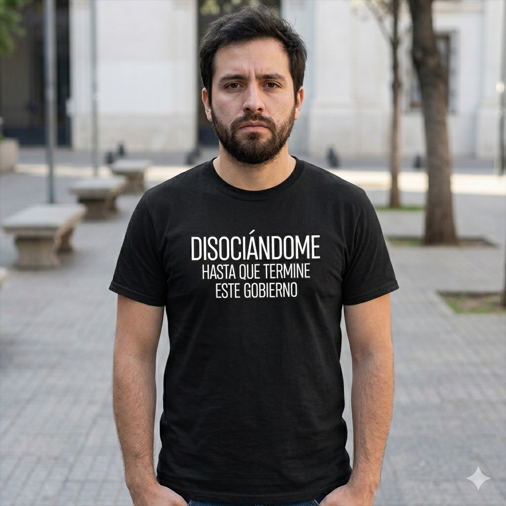 Polera Negra Disociándome Hasta Que Termine Este Gobierno Estampada 100% Algodón-2