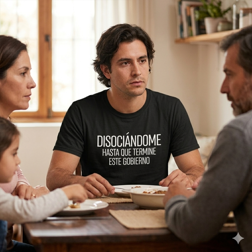 Polera Negra Disociándome Hasta Que Termine Este Gobierno Estampada 100% Algodón-4