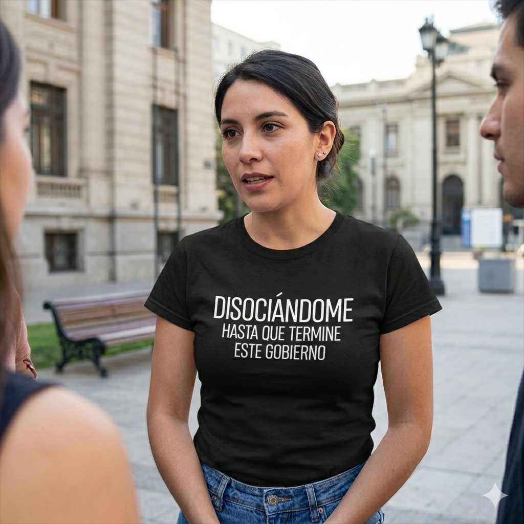 Polera Negra Disociándome Hasta Que Termine Este Gobierno Estampada 100% Algodón-5
