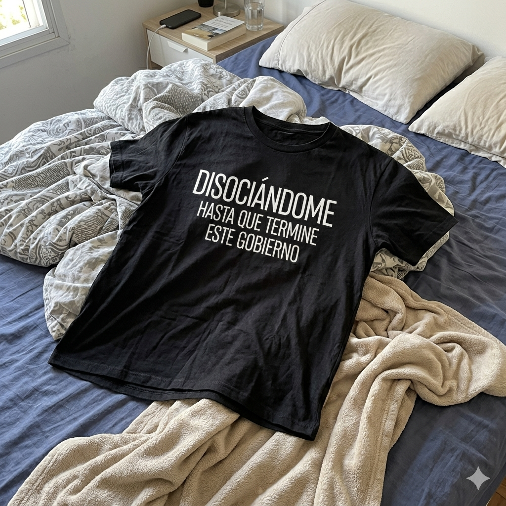 Polera Negra Disociándome Hasta Que Termine Este Gobierno Estampada 100% Algodón-6