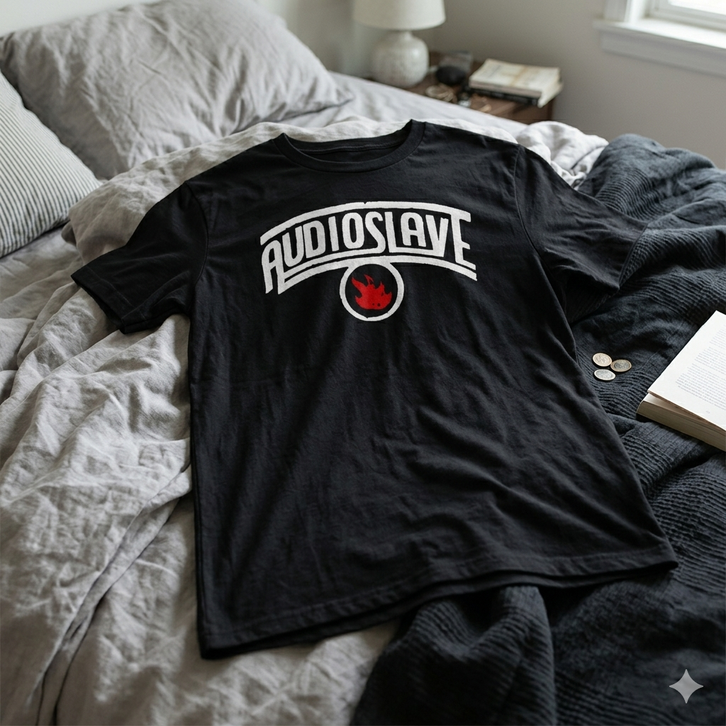 Polera Negra Audioslave Estampada 100% Algodón Estilo Rock-6