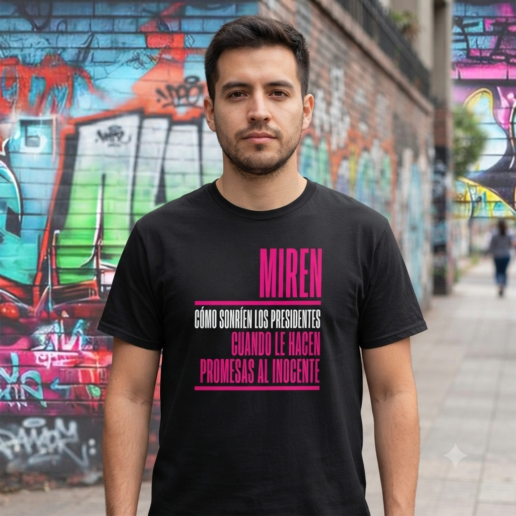 Polera Negra Miren Como Sonríen Los Presidentes... Estampada 100% Algodón-2