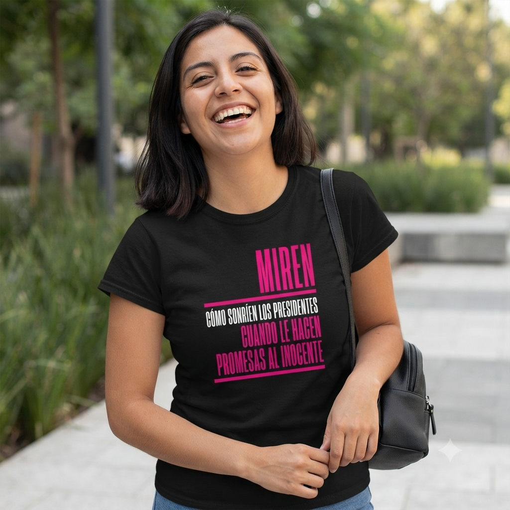 Polera Negra Miren Como Sonríen Los Presidentes... Estampada 100% Algodón-3