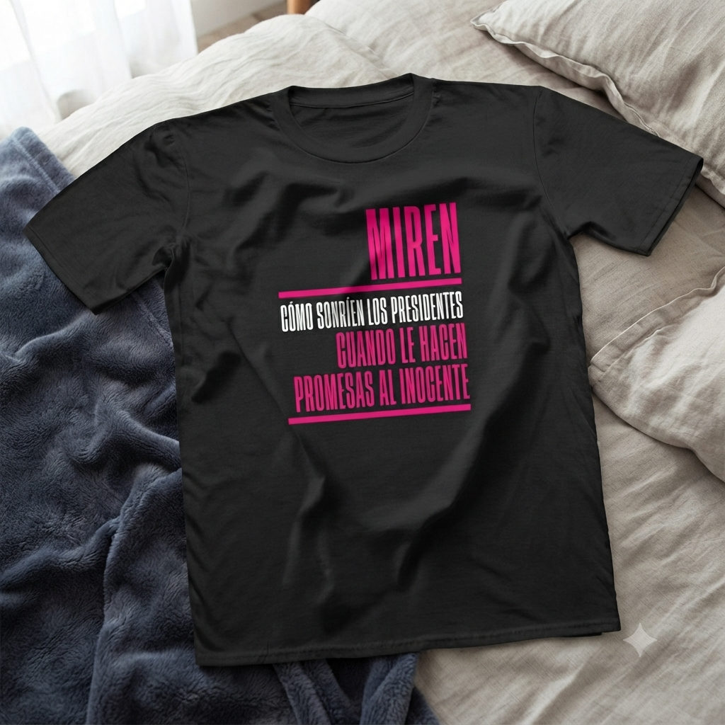Polera Negra Miren Como Sonríen Los Presidentes... Estampada 100% Algodón-4