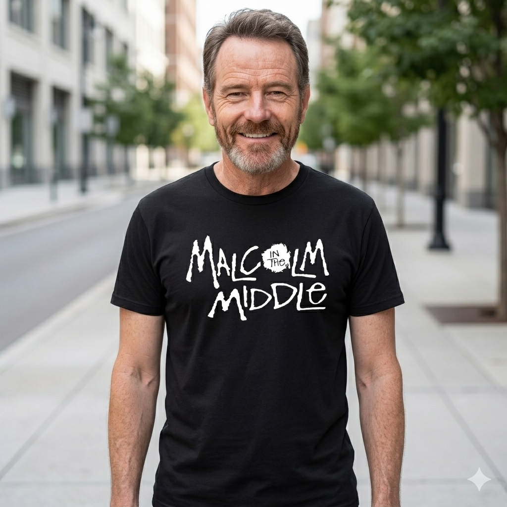 Polera Negra Malcolm in the Middle Estampada 100% Algodón Estilo Serie-4