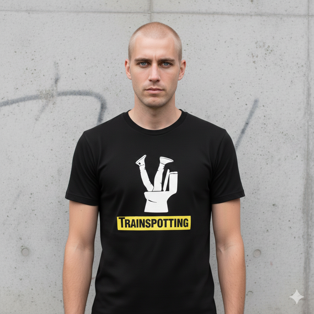 Polera Negra Trainspotting Estampada 100% Algodón Estilo Películas-4