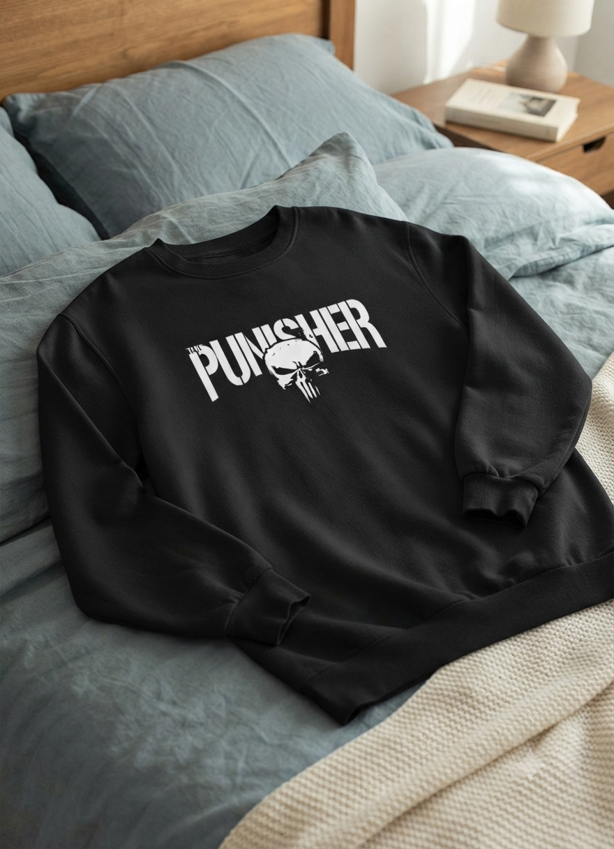 Polerón Negro The Punisher Estampado Estilo Comic-4