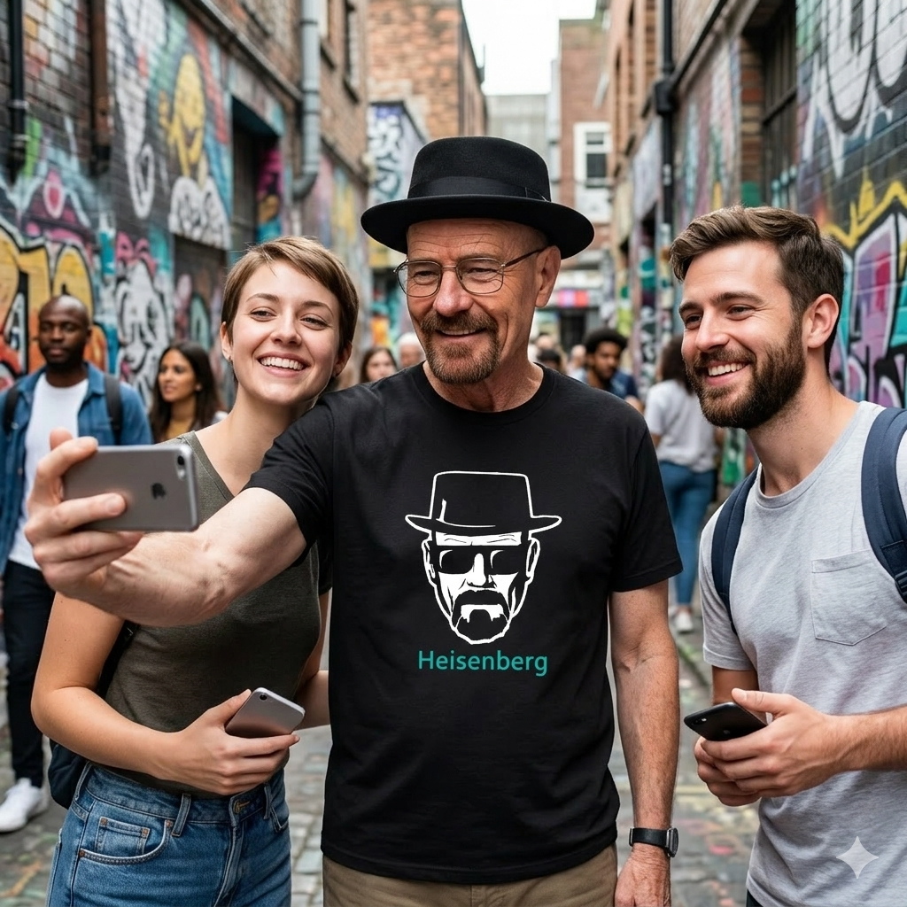 Polera Negra Breaking Bad HeisenbergEstampada 100% Algodón Estilo-2