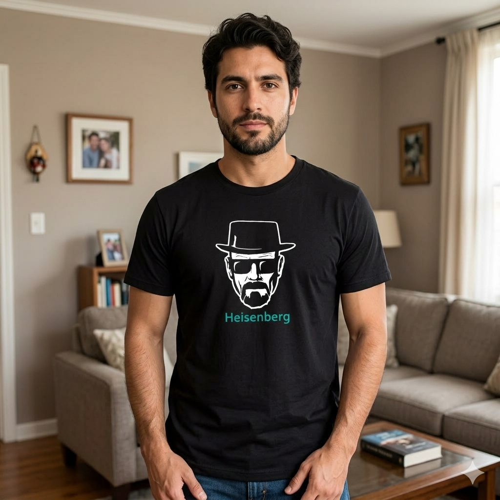 Polera Negra Breaking Bad HeisenbergEstampada 100% Algodón Estilo-4