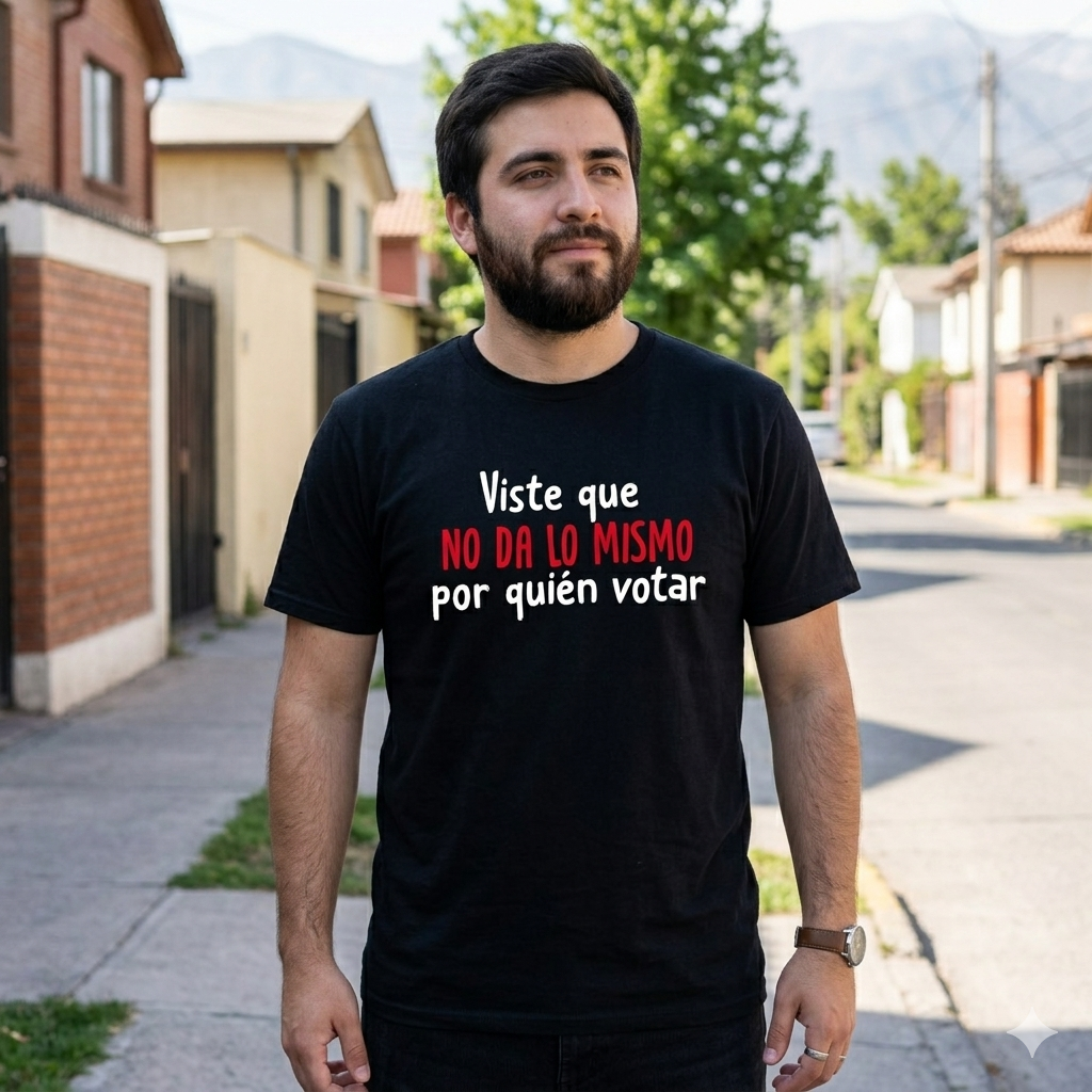 Polera Negra Viste Que No Da Lo Mismo Por Quién Votar Estampada 100% Algodón-4