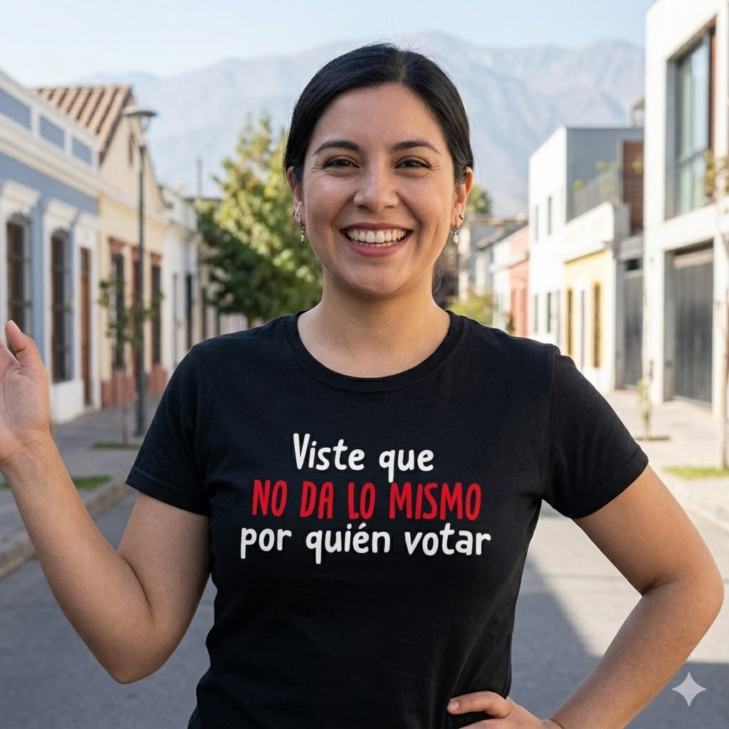 Polera Negra Viste Que No Da Lo Mismo Por Quién Votar Estampada 100% Algodón-5