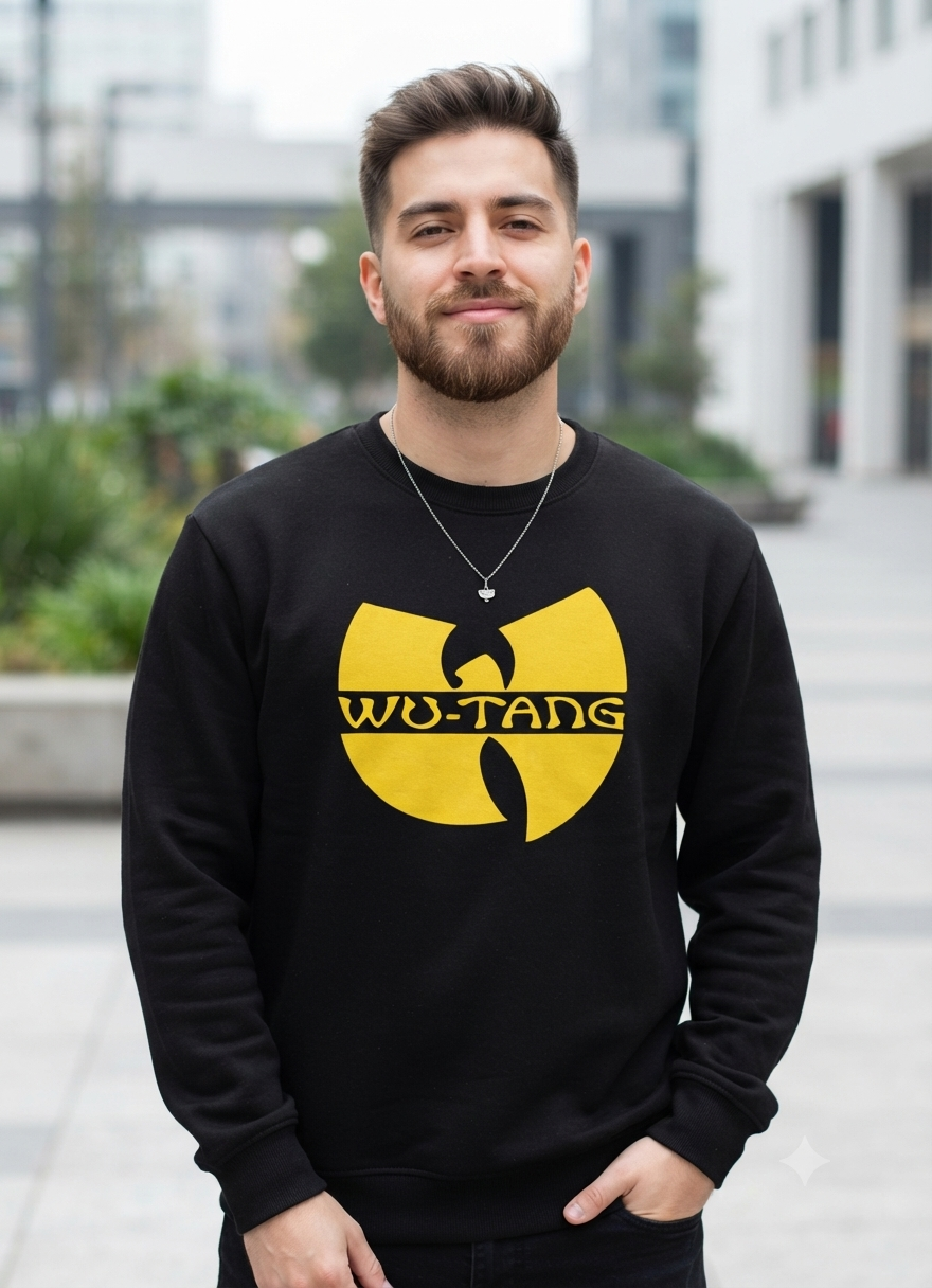 Polerón Negro Wu-Tang Clan Estampado Estilo Hip Hop-2