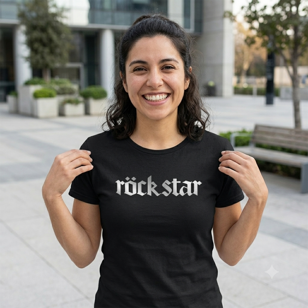Polera Negra Rockstar de Gustavo Cerati en platedo 100% Algodón-3