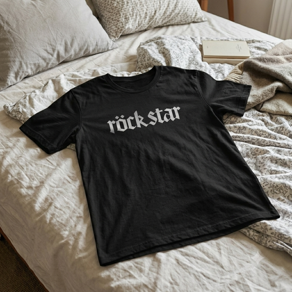 Polera Negra Rockstar de Gustavo Cerati en platedo 100% Algodón-6