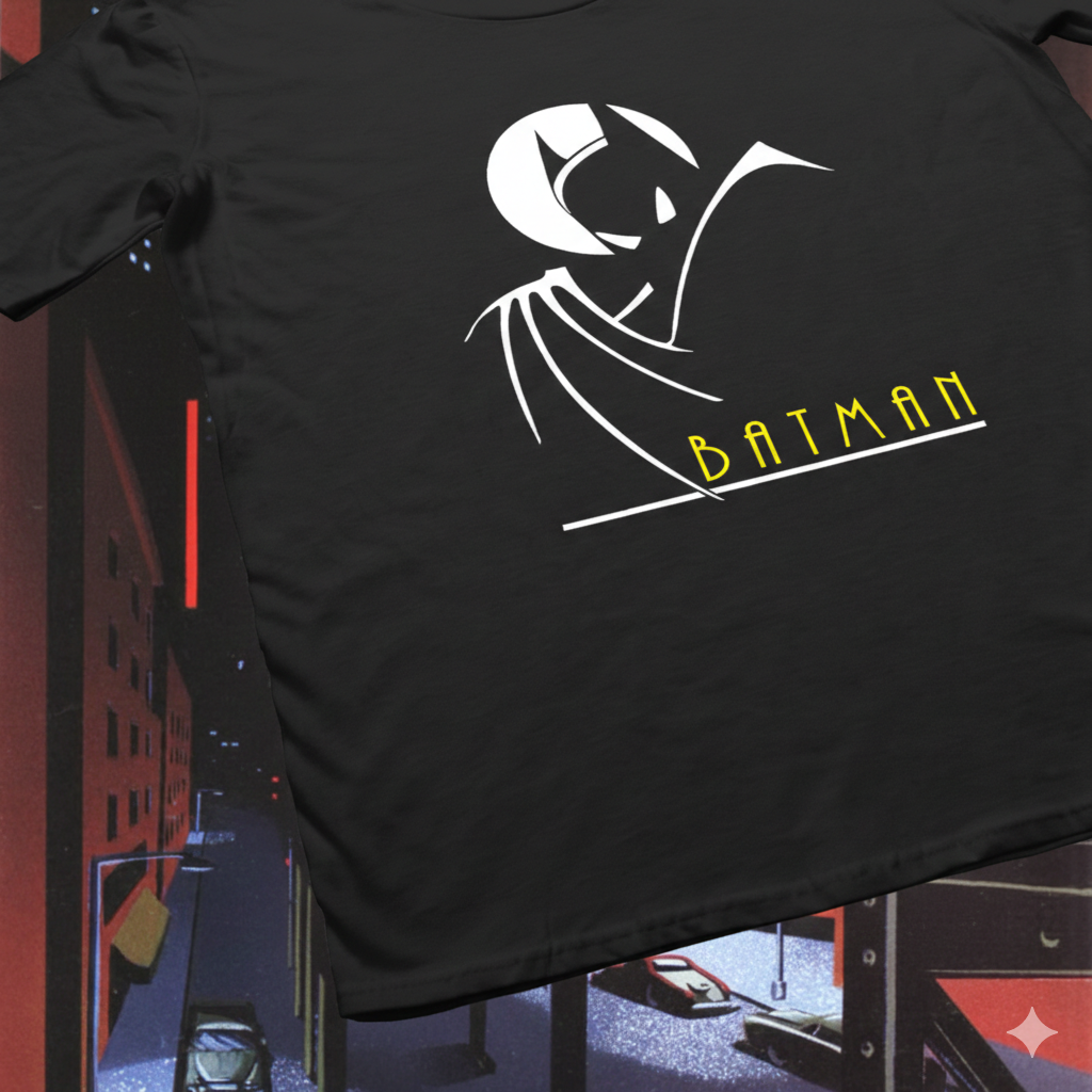 Polera Negra Batman Serie 90s Estampada 100% Algodón estilo-5