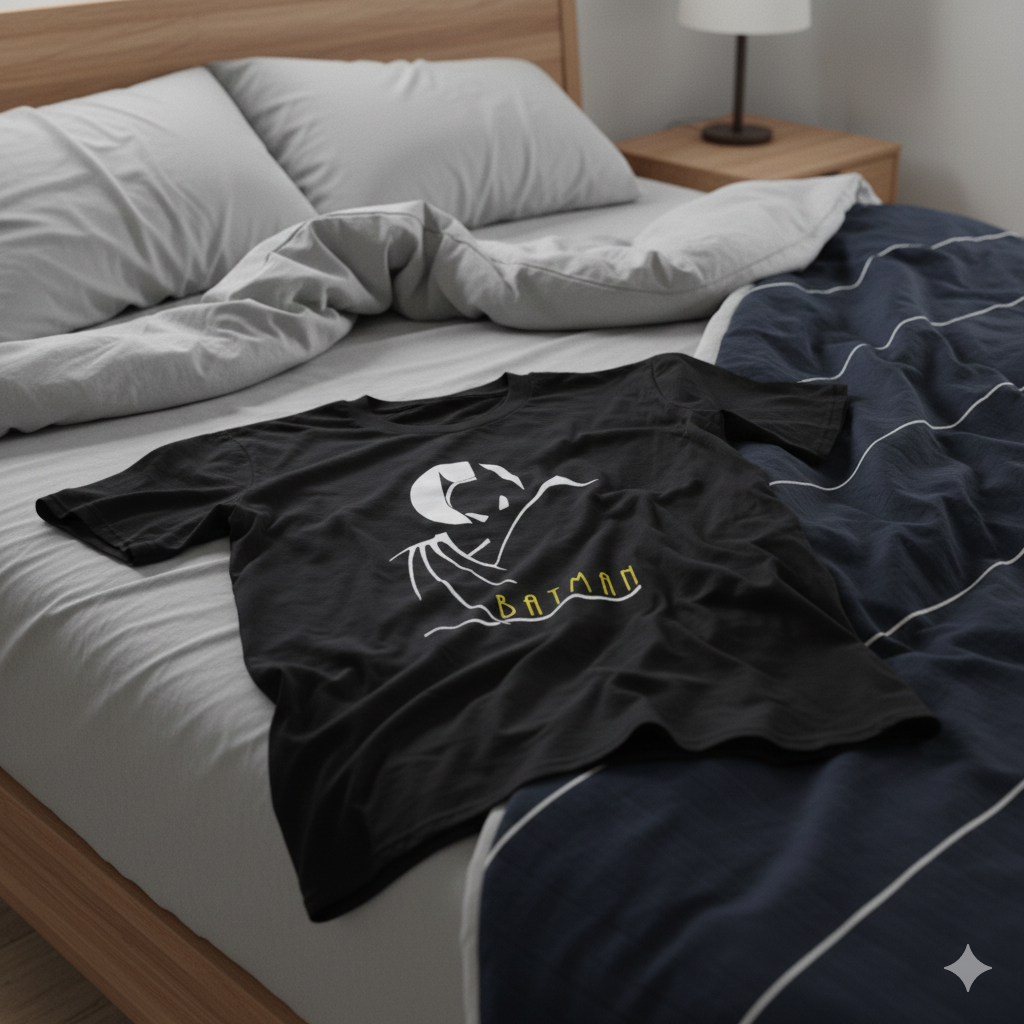 Polera Negra Batman Serie 90s Estampada 100% Algodón estilo-6