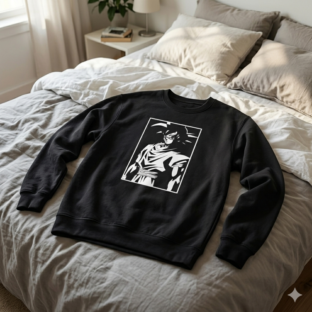 Polerón Negro Goku Dragon Ball Estampado Estilo Anime-4