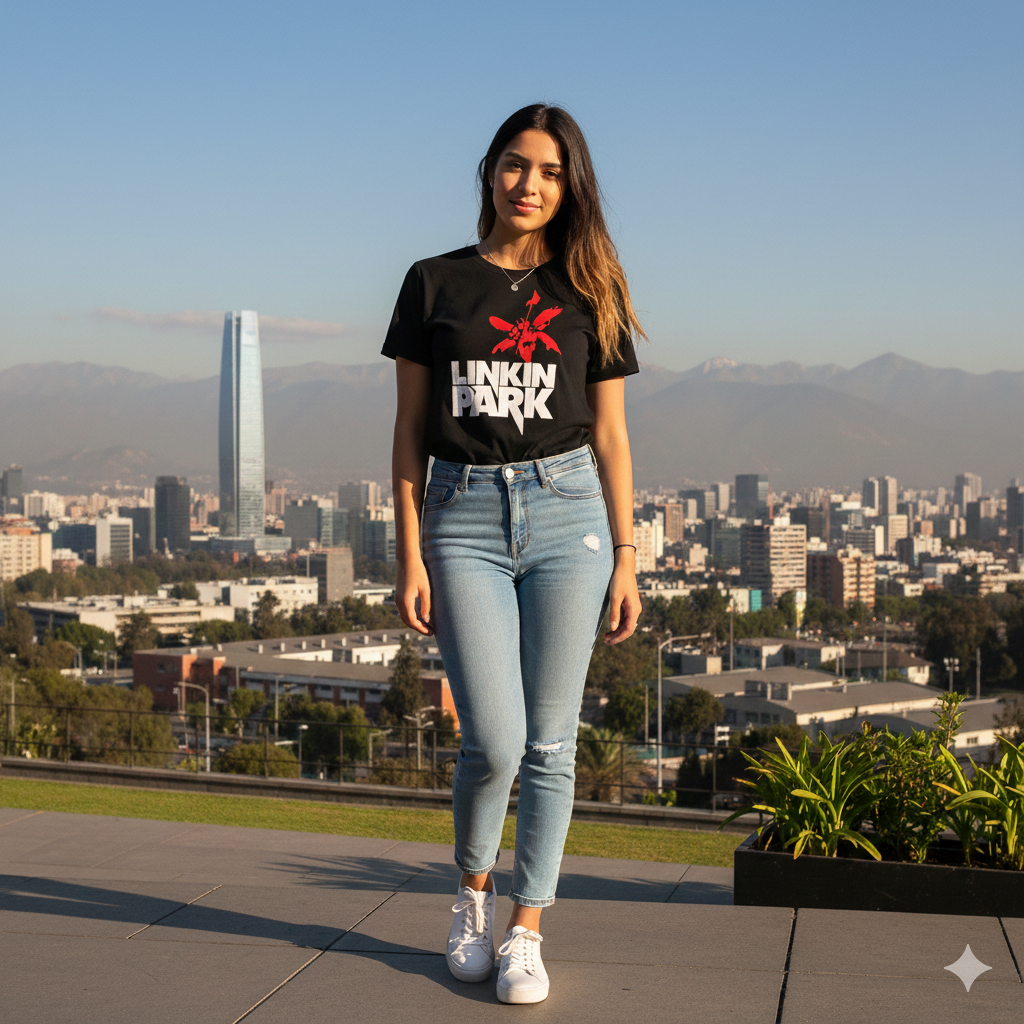 Polera Negra Linkin Park Hybrid Theory Estampada 100% Algodón Estilo Rock-3