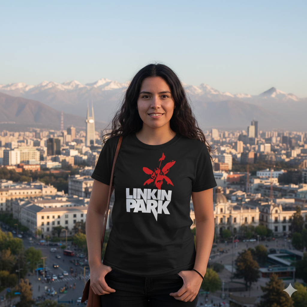 Polera Negra Linkin Park Hybrid Theory Estampada 100% Algodón Estilo Rock-5