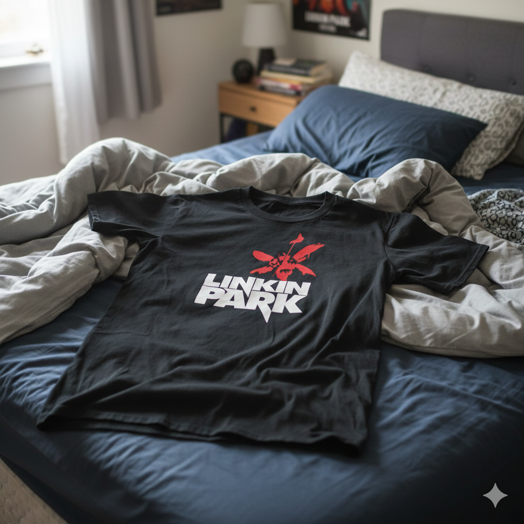 Polera Negra Linkin Park Hybrid Theory Estampada 100% Algodón Estilo Rock-6