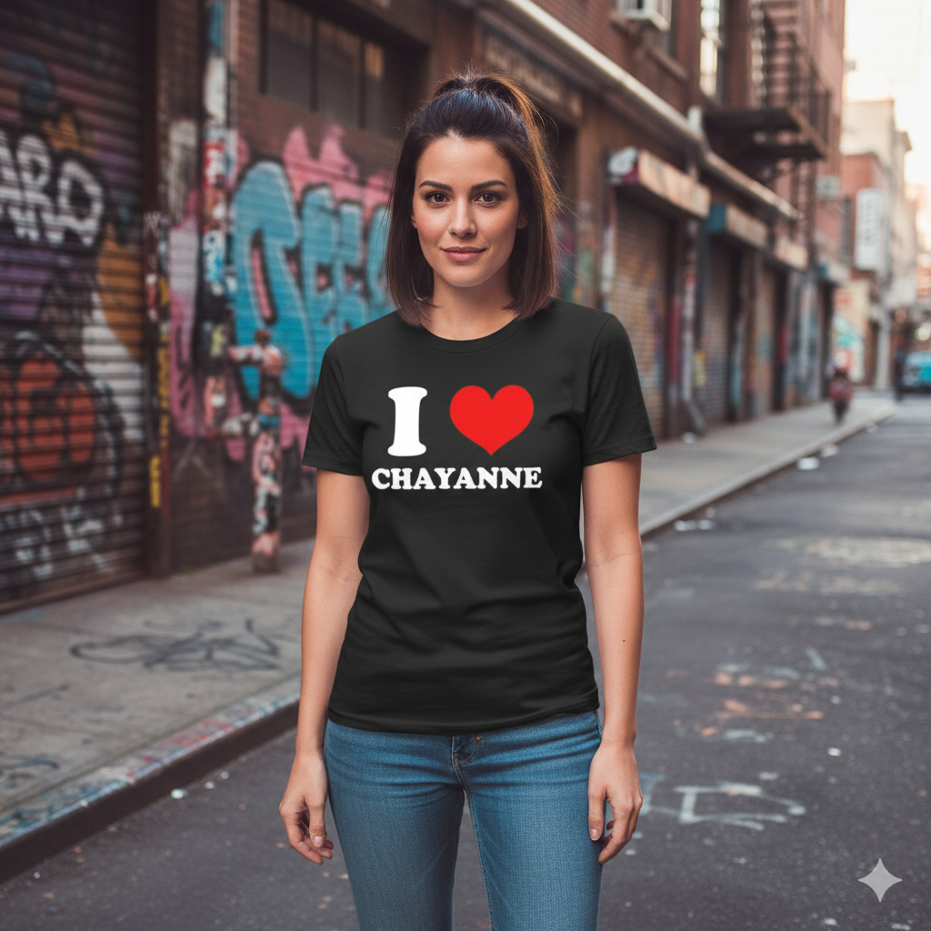 Polera Negra I Love Chayanne Estampada 100% Algodón estilo música-2