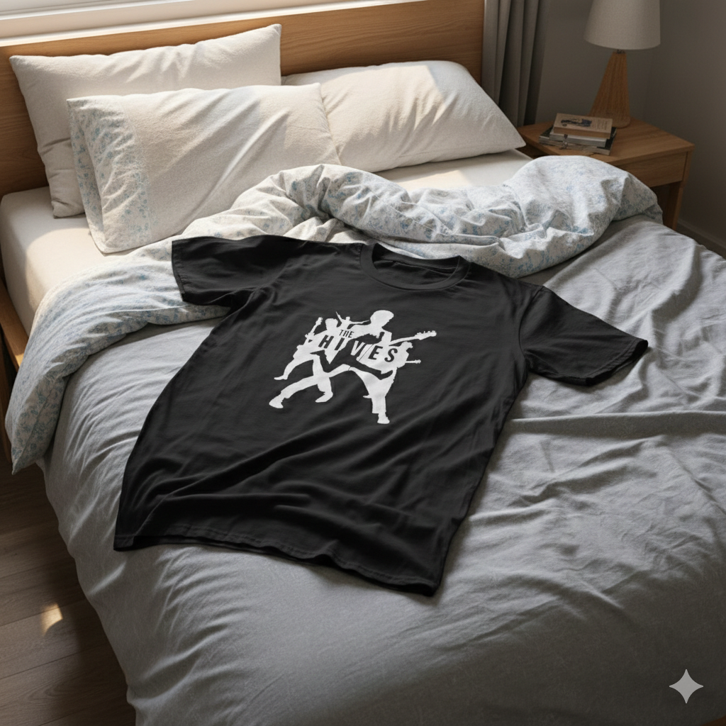 Polera Negra The Hives Estampada 100% Algodón Estilo Rock-6