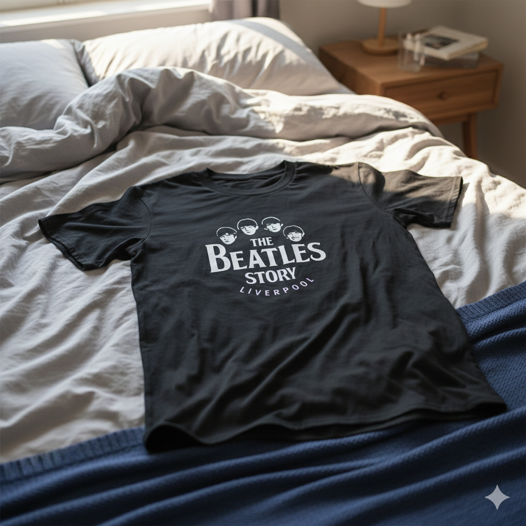 Polera Negra The Beatles Logo Circular Estampada 100% Algodón Estilo Música-6