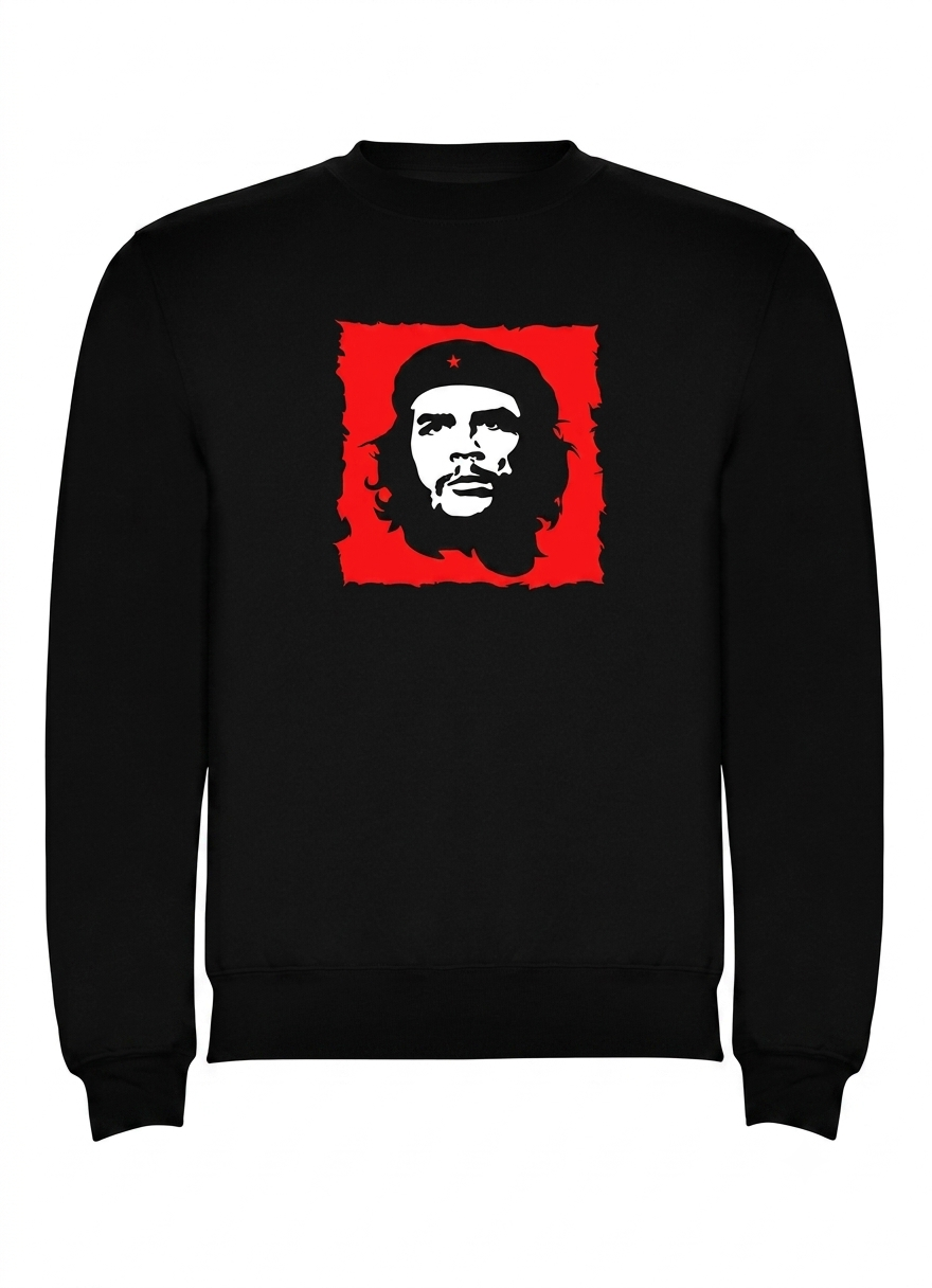 Polerón Negro Che Guevara Estampado Estilo Presente!-0