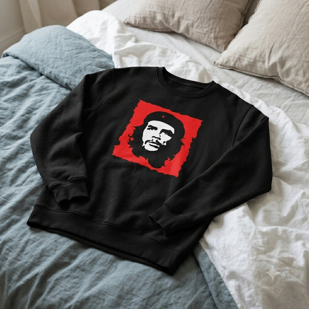 Polerón Negro Che Guevara Estampado Estilo Presente!-4