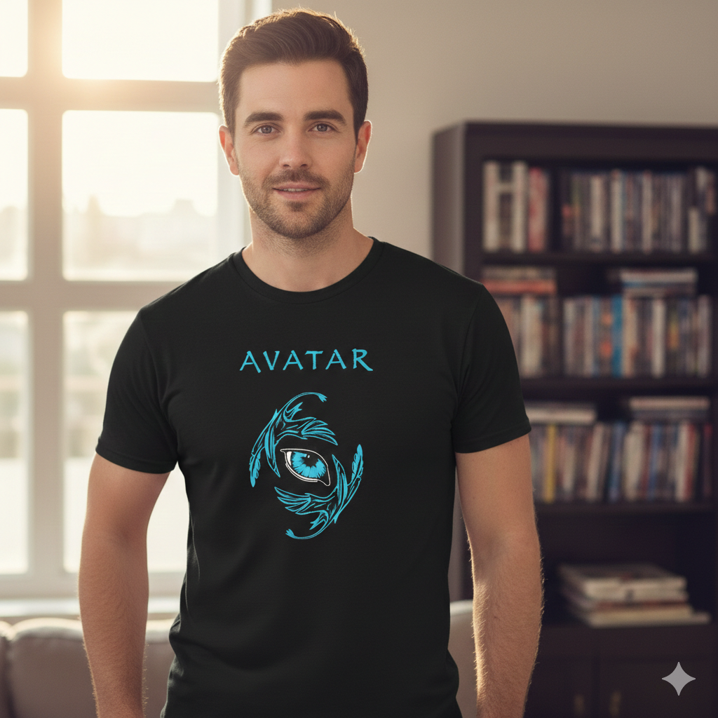 Polera Negra Avatar Te Veo / Película / Estampada 100% Algodón estilo cine-2