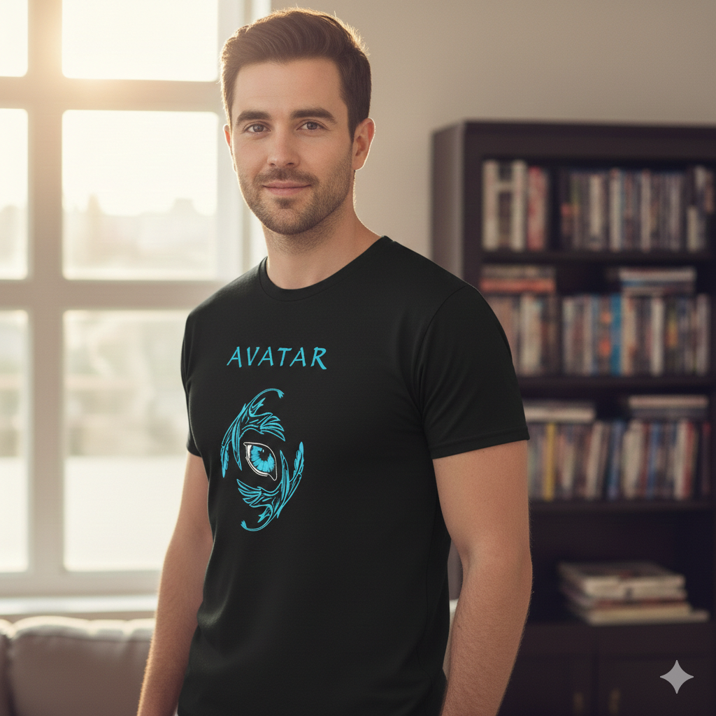 Polera Negra Avatar Te Veo / Película / Estampada 100% Algodón estilo cine-4