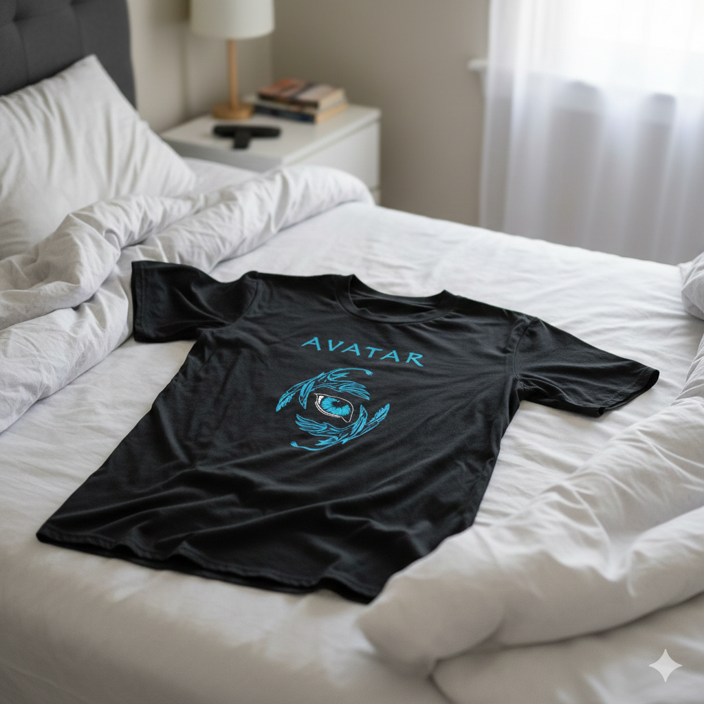 Polera Negra Avatar Te Veo / Película / Estampada 100% Algodón estilo cine-6