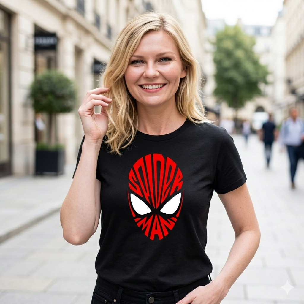 Polera Negra Spider-man Lettering Estampada 100% Algodón Marvel-5