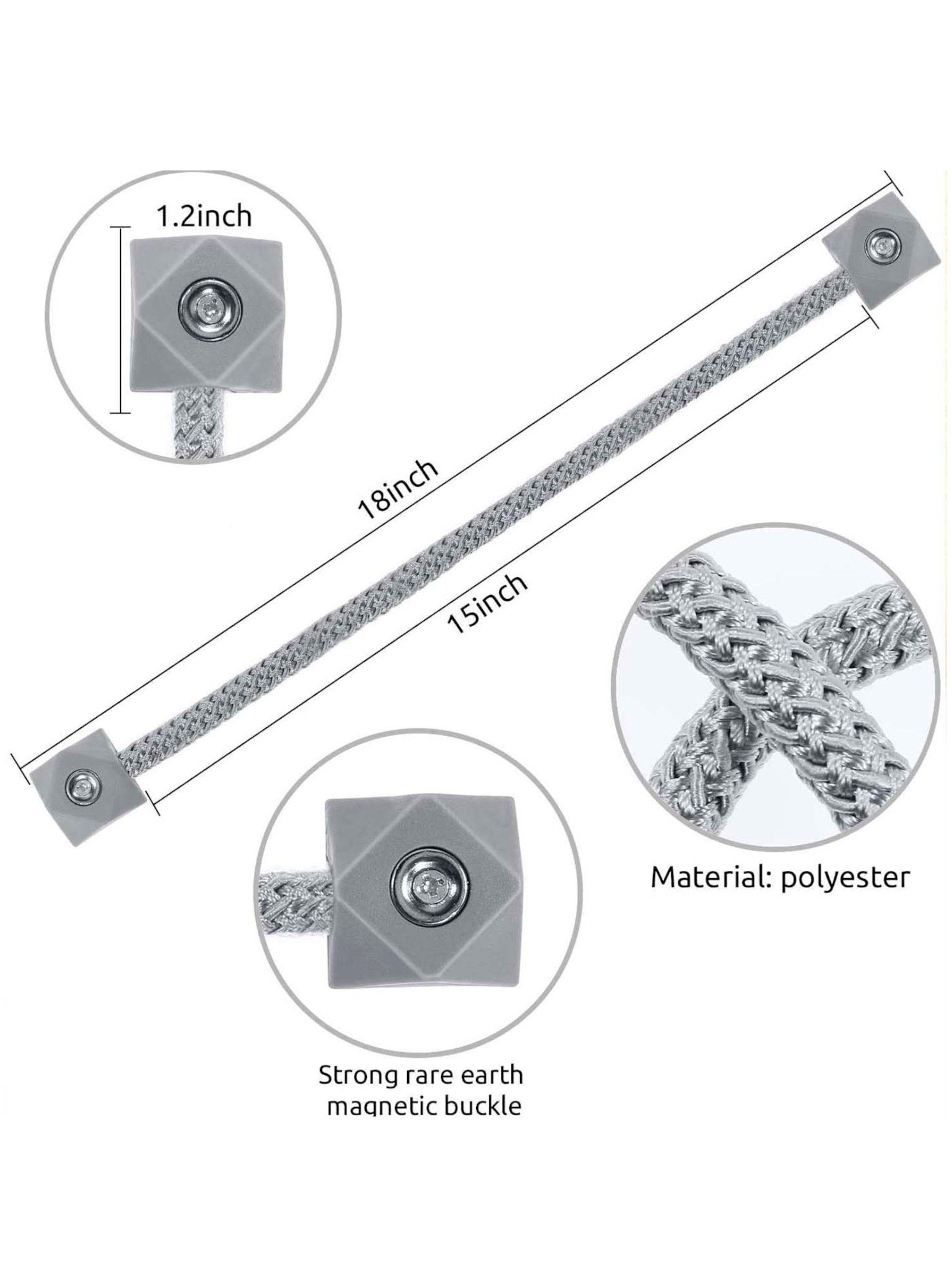 Pack De 02 Sujetadores-abrazaderas Magnéticas Para Cortinas - Gris-3