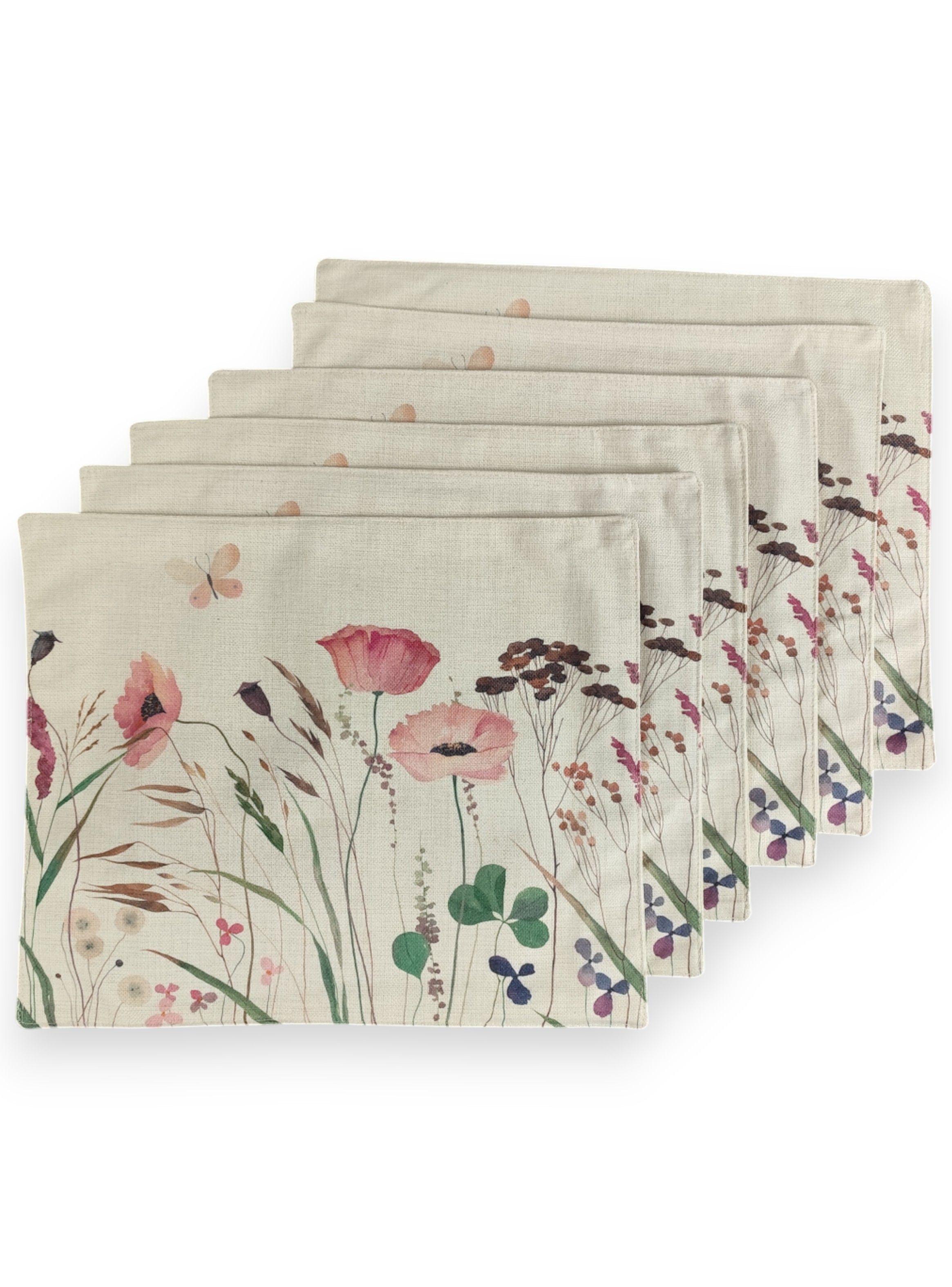 Set 6 Individuales de Lino 35x45 Repelente a Liquido-antimancha md19-2