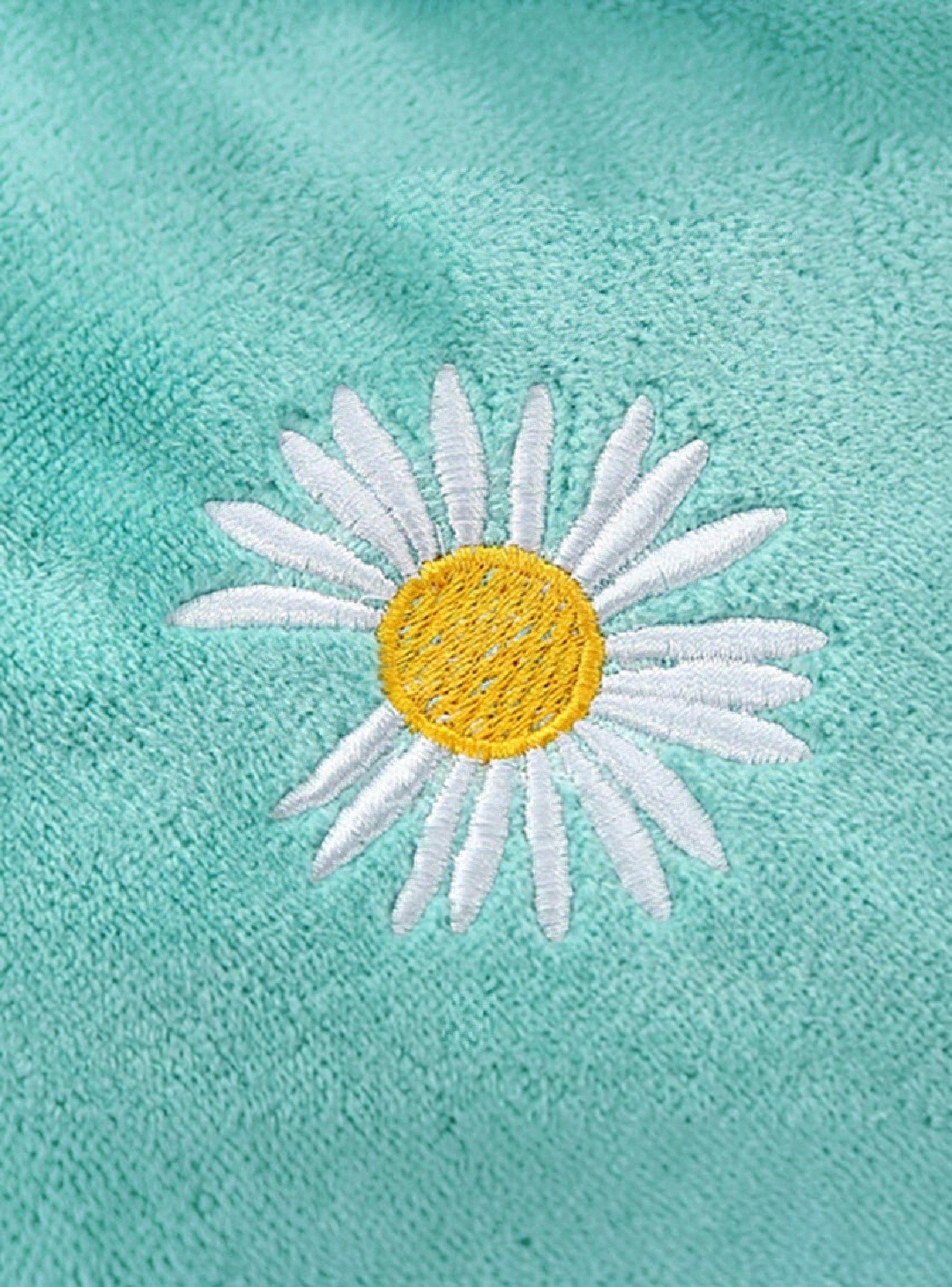 Set de 4 Toallas con Bordado Ultra Absorbentes Estilo Spa Verde-3