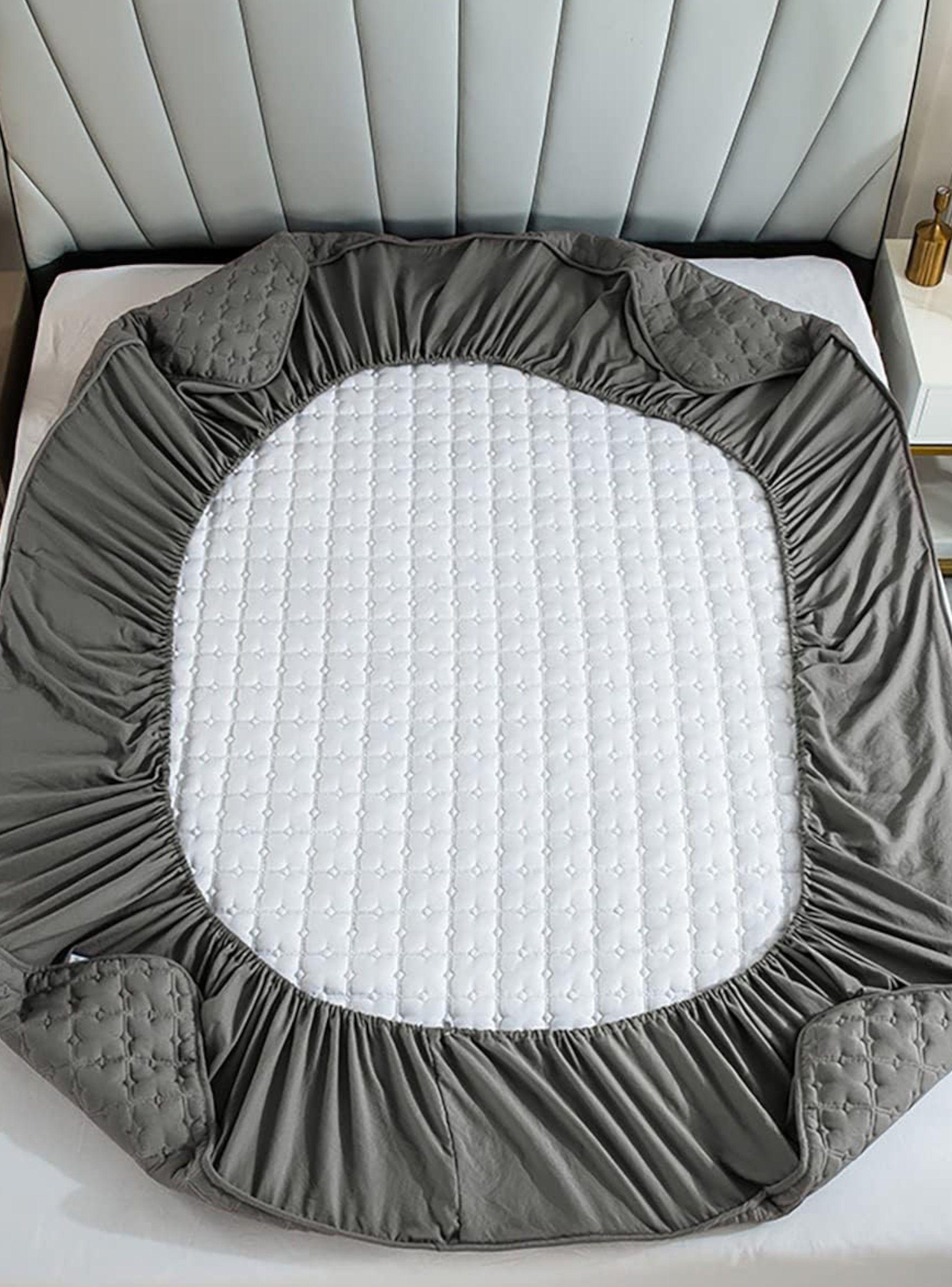 Cubrecolchón impermeable 2p + 02 fundas de almohada Plomo-3