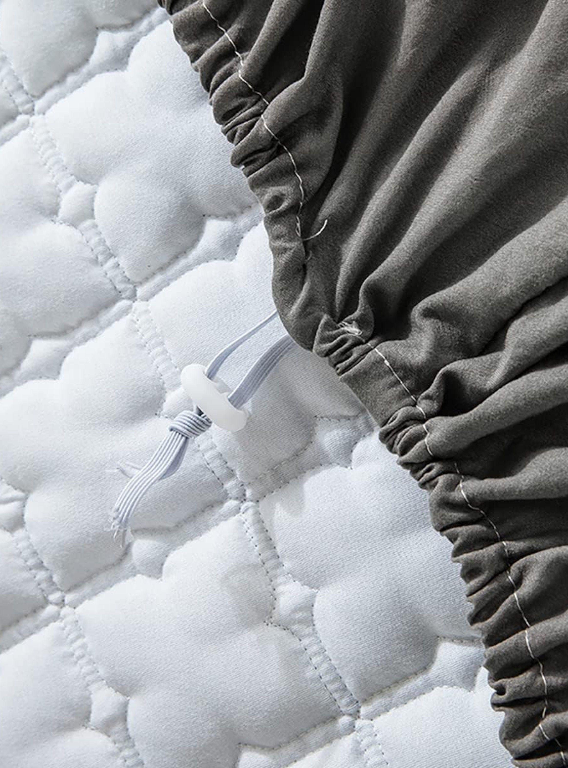 Cubrecolchón impermeable 2p + 02 fundas de almohada Plomo-4